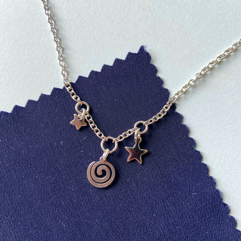Spiral charm necklace