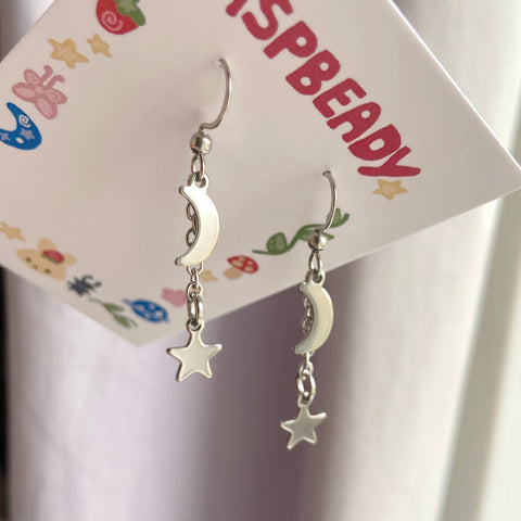 Moon charm earrings