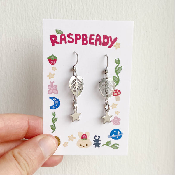 Leaf charm earrings