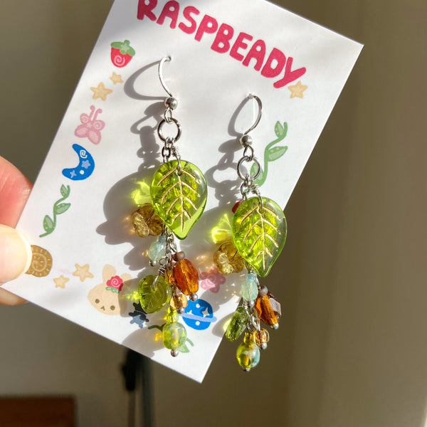 Leaf chandelier earrings