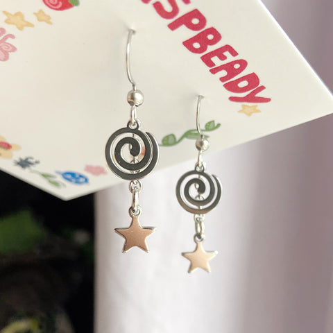 Spiral charm earrings