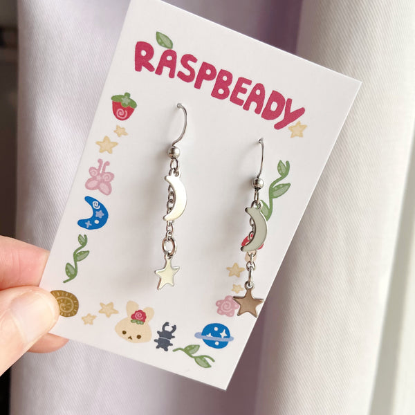 Moon charm earrings