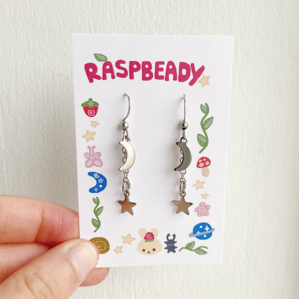 Moon charm earrings