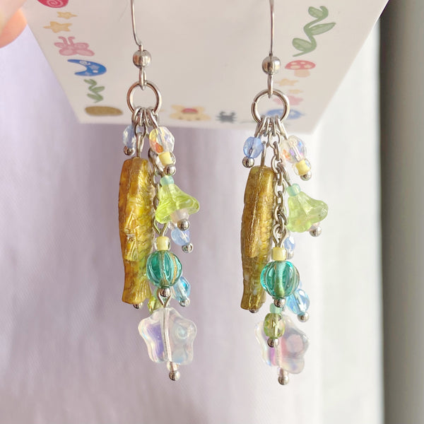 Golden carp earrings