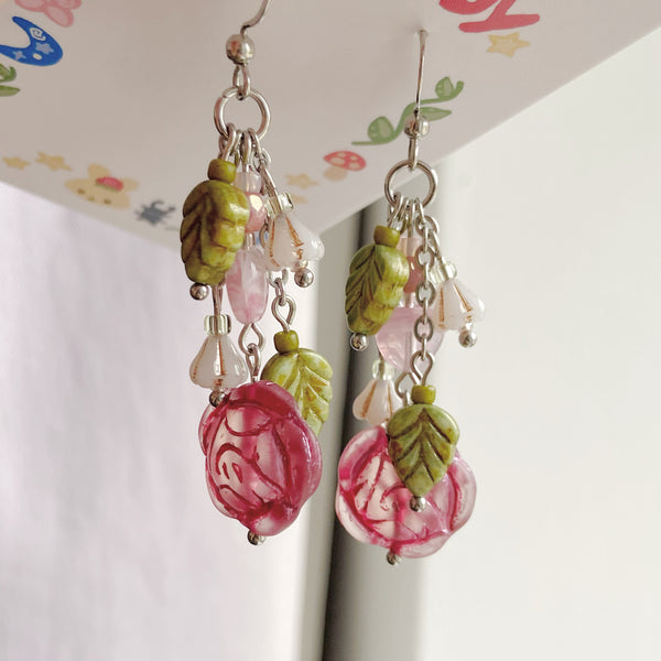 Rose garden earrings