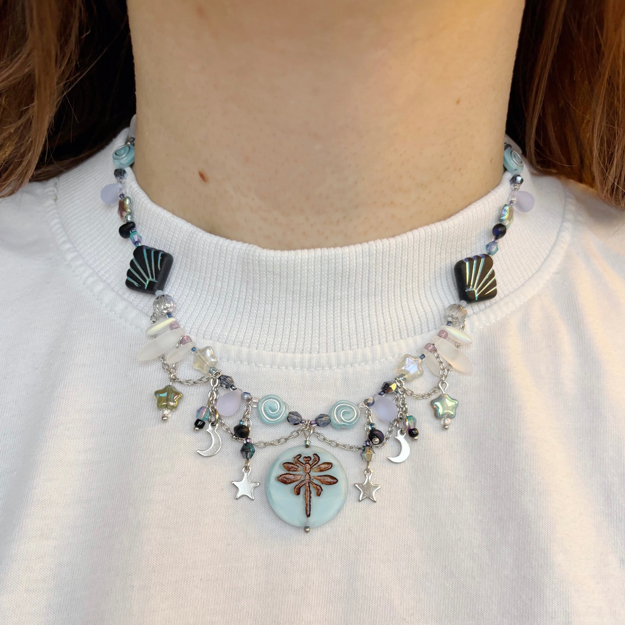 Moonlit pond necklace