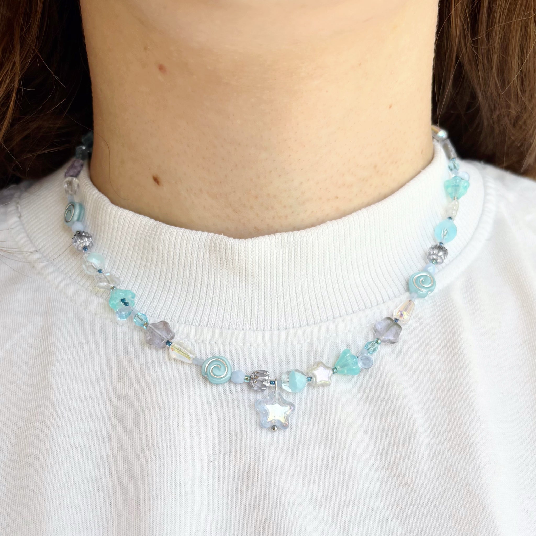 Blue star necklace