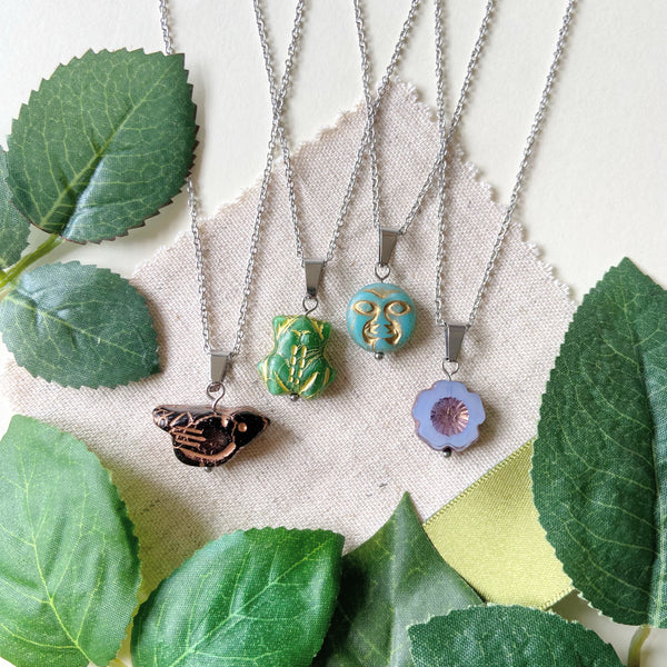 Pendant necklaces - forest set