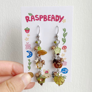 Mismatched woodland earrings