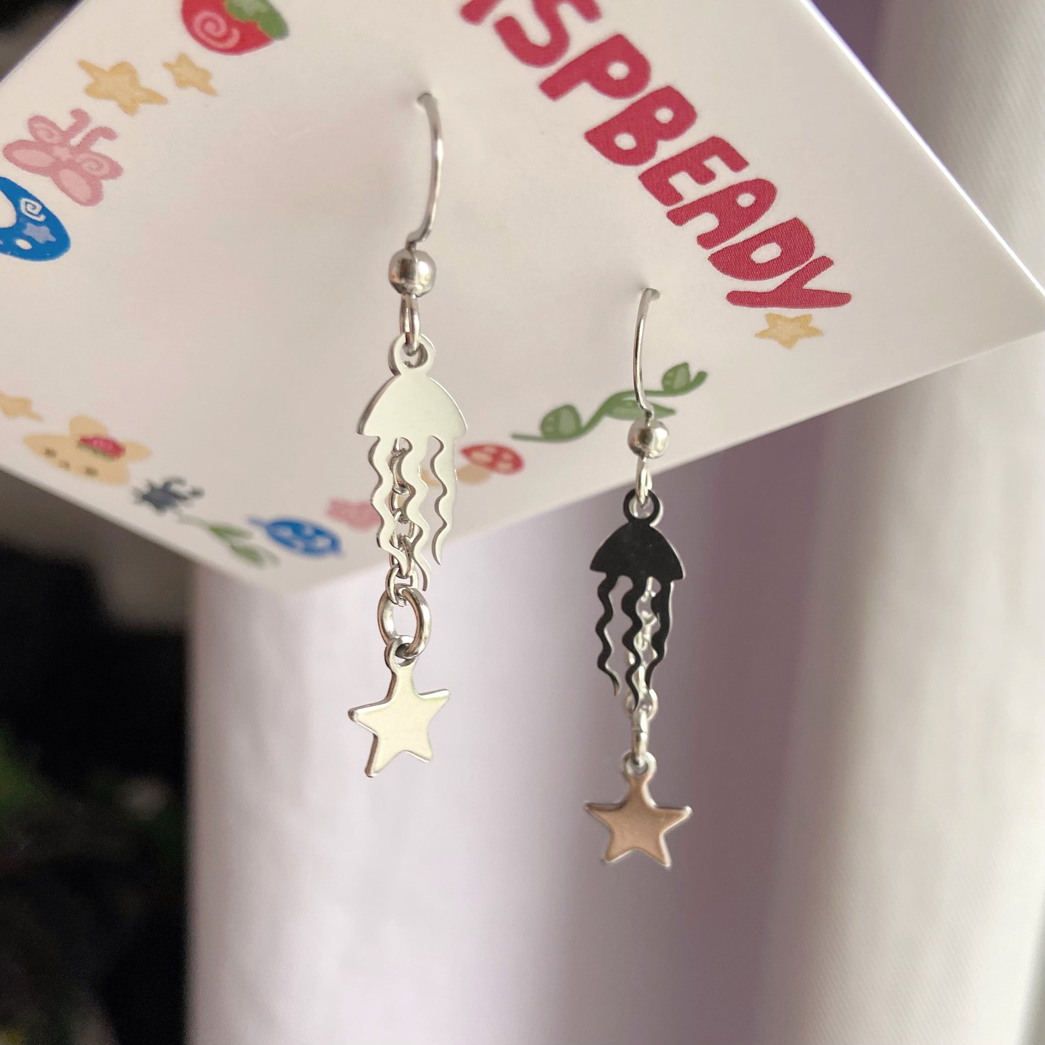 Jellyfish charm earrings