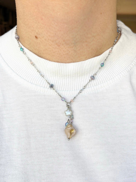 Blush shell necklace