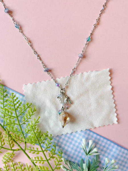 Blush shell necklace