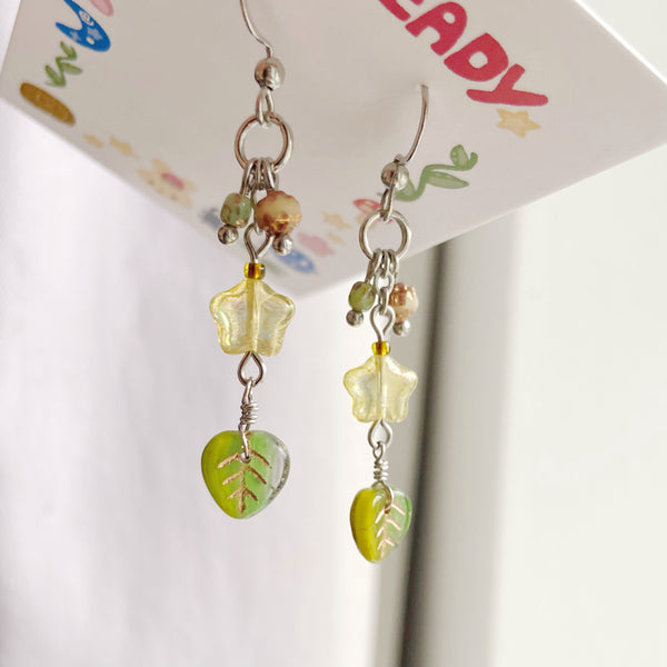 Glowing leaf earrings