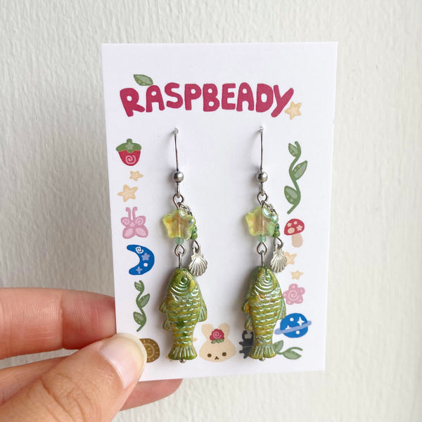 Seaweed fish earrings