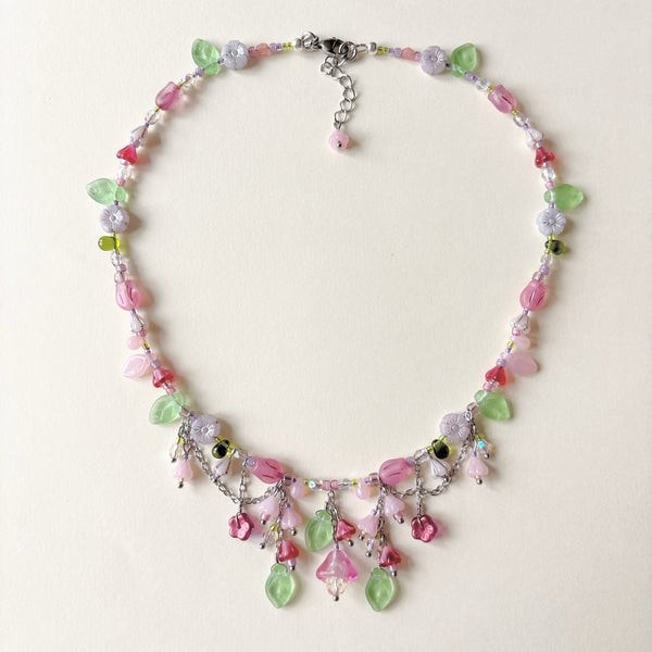 Pink bloom necklace