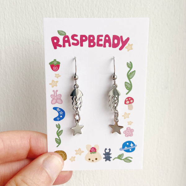 Jellyfish charm earrings