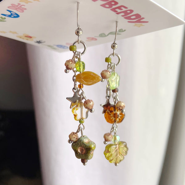 Mismatched woodland earrings