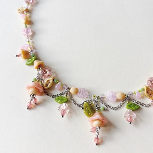 Blush petal necklace