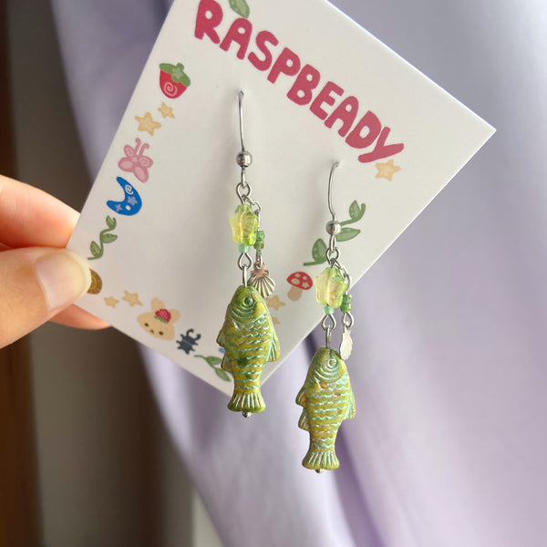 Seaweed fish earrings