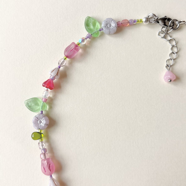 Pink bloom necklace